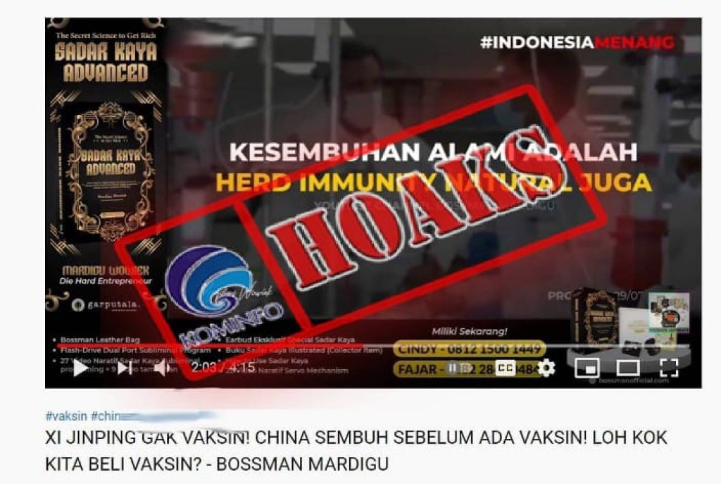 [HOAKS] Solusi Mengendalikan Pandemi Adalah Herd Immunity Alami Bukan Vaksin